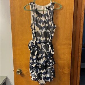 Chic Black, Blue and White Patterned Dress